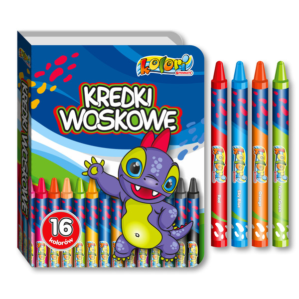 Kredki woskowe dino penmate kolori premium 16 kolorów