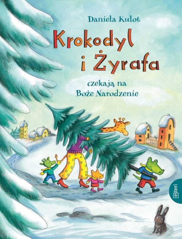 Krokodyl i żyrafa czekają na Boże Narodzenie