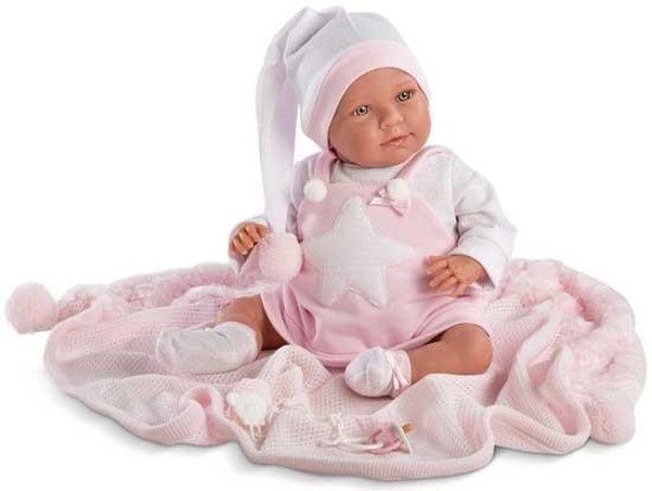 Lalka Śmiejąca się lalka Oliwier różowa piżama