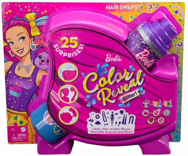 Lalka Barbie Color Reveal Imprezowe stylizacje różowe włosy