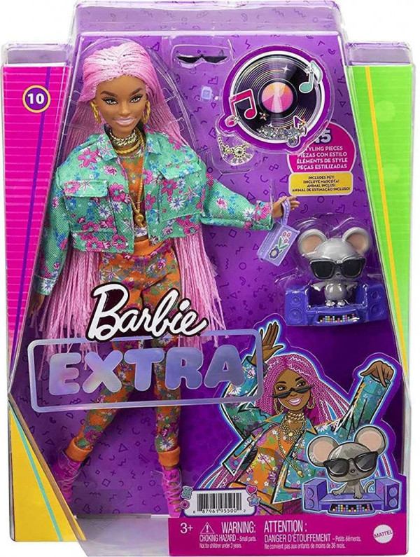 Lalka Barbie Extra Tęczowe warkoczyki
