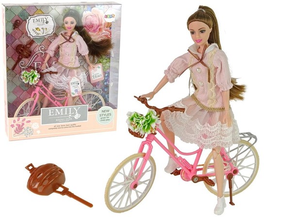 Lalka Emily z rowerem