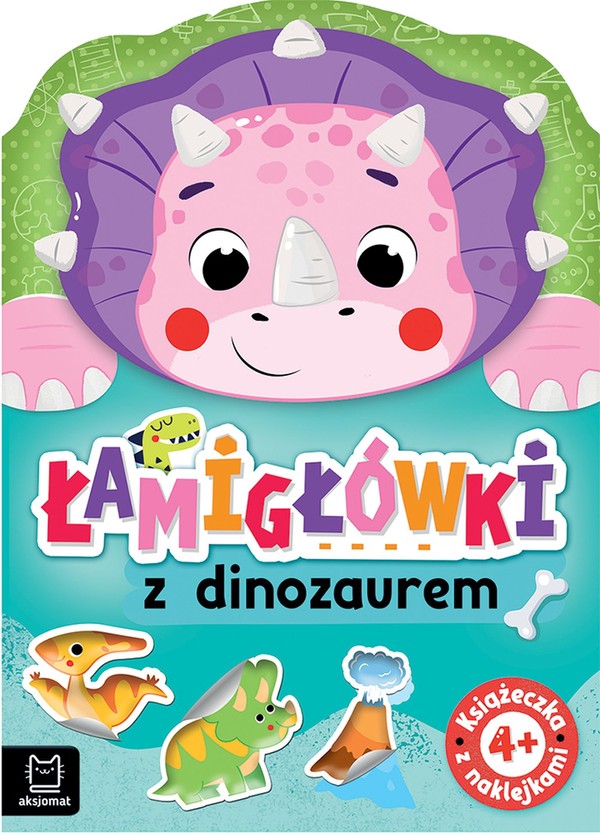 Łamigłówki z dinozaurem Książeczka z naklejkami 4+