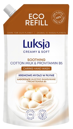 Creamy & Soft Mleczko Bawełniane i Prowitamina B5 Łagodzące kemowe mydło w płynie zapas