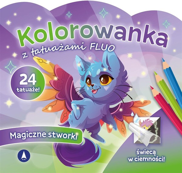 Magiczne stworki Kolorowanka z tatuażami fluo