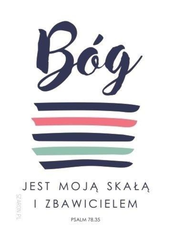 Magnes na lodówkę - Bóg jest moją skałą i zbawicielem