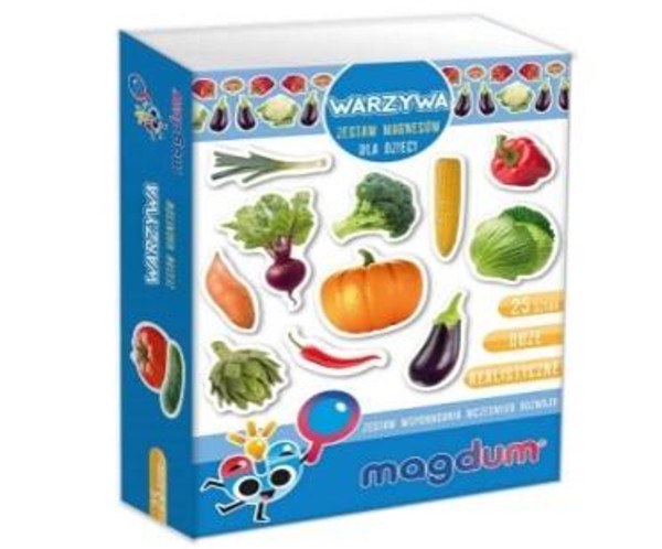 Zestaw Magnesy dla dzieci Warzywa 25 sztuk