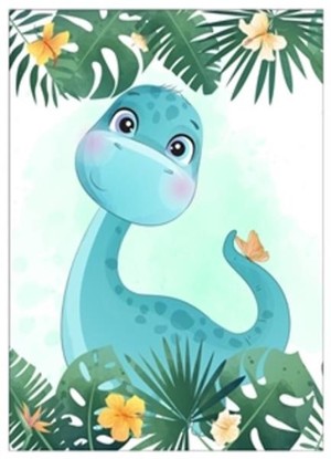 Malowanie po numerach Dinozaur niebieski 20x20 cm