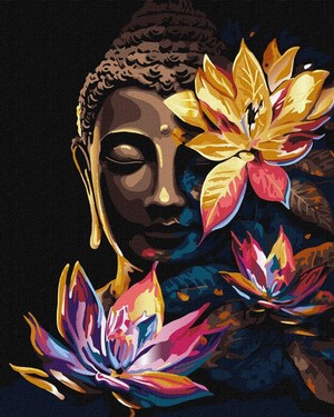 Malowanie po numerach Budda z lotosami 40x50 cm