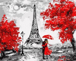 Malowanie po numerach Deszczowy Paryż 40x50 cm