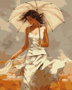 Malowanie po numerach Dziewczyna z parasolem 40x50 cm