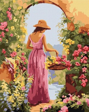 Malowanie po numerach Dziewczyna z kwiatami 40x50 cm
