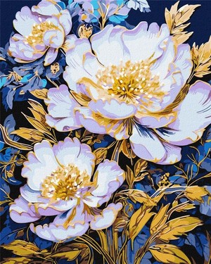 Malowanie po numerach Eleganckie kwiaty 40x50 cm