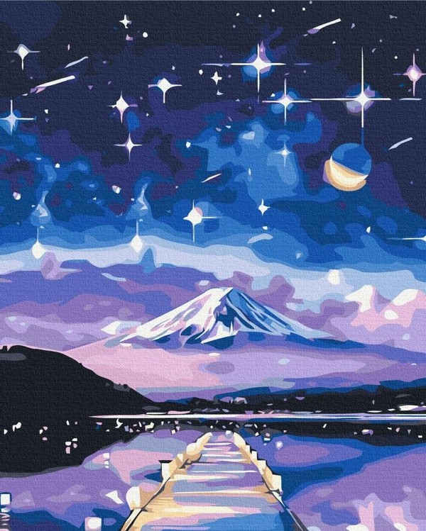 Malowanie po numerach Gwiaździsta noc nad Fujiyama