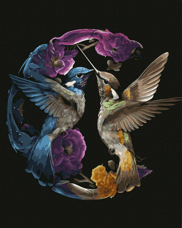 Malowanie po numerach Kolorowe kolibry
