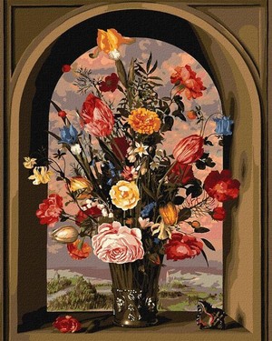 Malowanie po numerach Kompozycja kwiatowa 40x50 cm