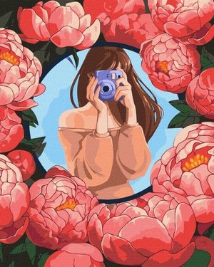 Malowanie po numerach Kwiatowe selfie 40x50 cm