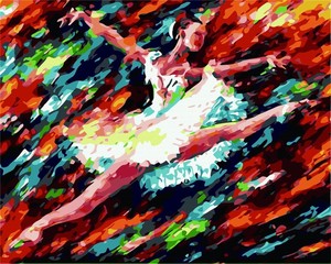 Malowanie po numerach Lot baleriny 40x50 cm
