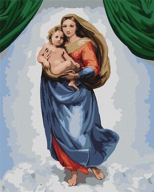 Malowanie po numerach Madonna Sykstyńska 40x50 cm