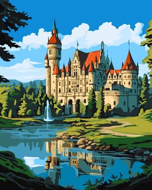 Malowanie po numerach Magiczny zamek 40x50 cm