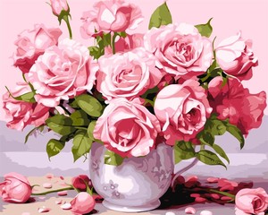 Malowanie po numerach Różowe róże 40x50 cm