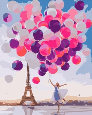 Malowanie po numerach Szczęście w Paryżu 40x50 cm