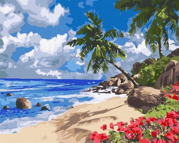 Malowanie po numerach - Tropikalna wyspa 40 x 50 cm