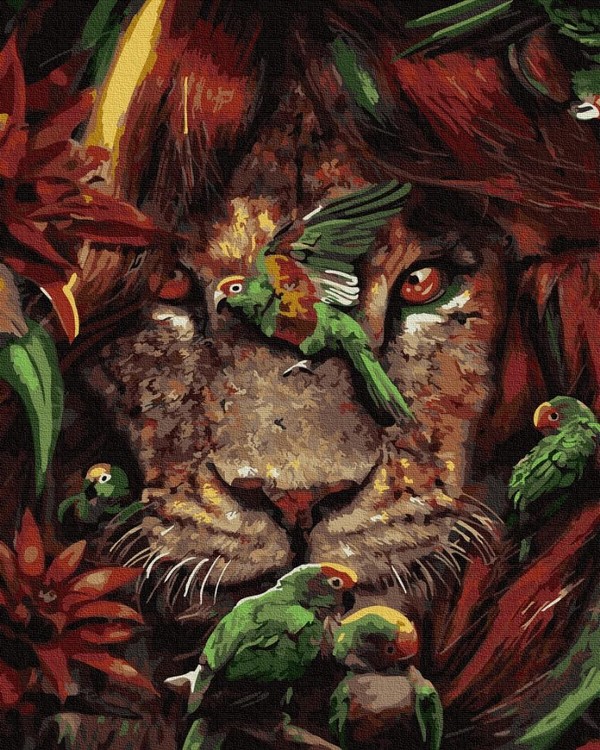 Malowanie po numerach Tropikalny lew