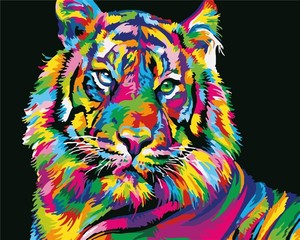 Malowanie po numerach Tygrys kolorowy 40x50 cm