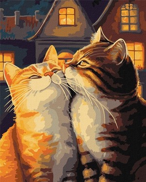 Malowanie po numerach Zakochane koty 40x50 cm