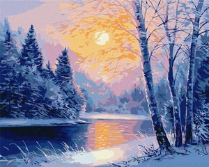 Malowanie po numerach Zimowy wieczór 40x50 cm