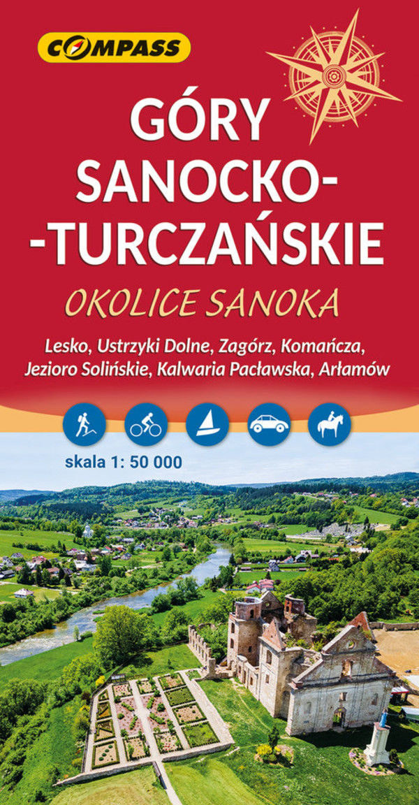 Mapa Góry Sanocko-Turczańskie, okolice Sanoka