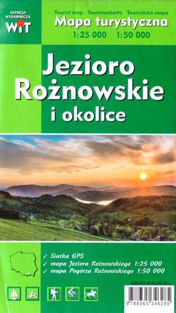 Mapa turystyczna Jezioro Rożnowskie i okolice 1:25 000