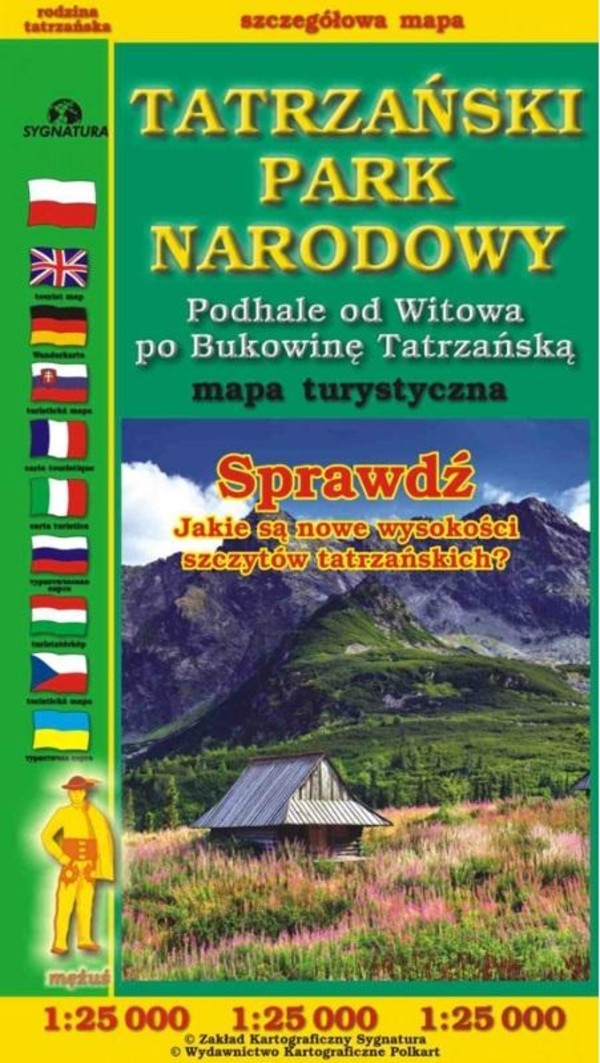 Mapa turystyczna Tatrzański Park Narodowy 1:25 000