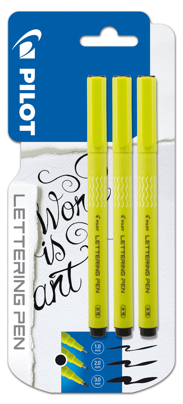 Marker do kaligrafii lettering pen pilot 1mm/2mm/3mm x3 blister