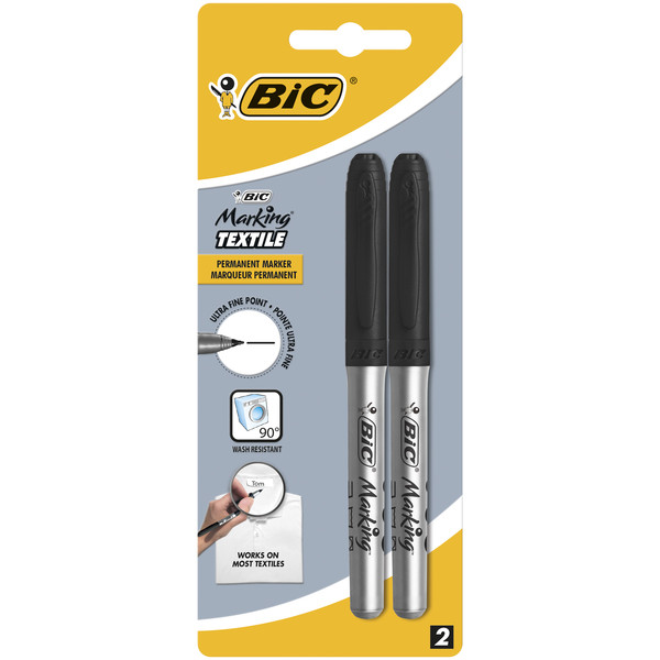 Marker do tekstyliów marking textile bic 0,9mm czarny blister 2 sztuki