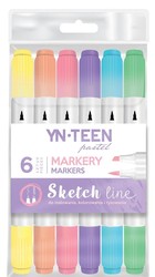 Markery 6 kol. Sketch Line Pastel, YN Teen