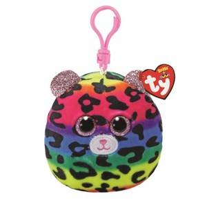 Maskotka brelok TY Squish-a-Boos DOTTY - wielokolorowy lampart 8,5 cm