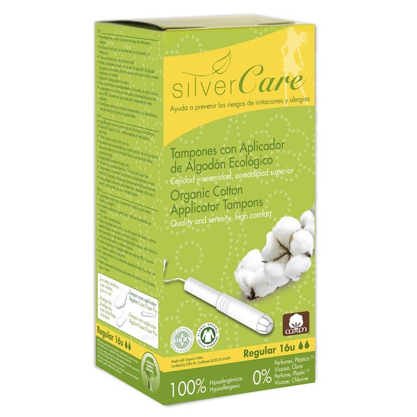 Silver Care Regular Tampony z bawełny organicznej z aplikatorem