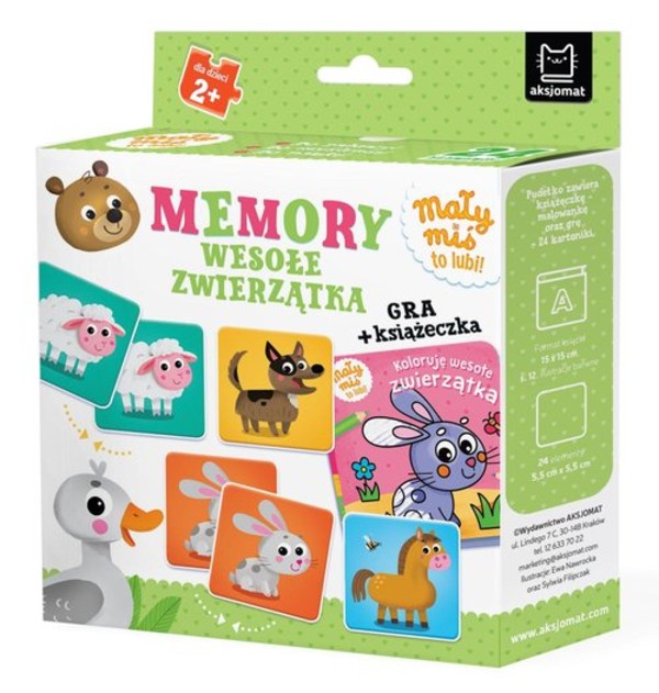 Memory Wesołe zwierzątka Mały miś to lubi! Gra + książeczka