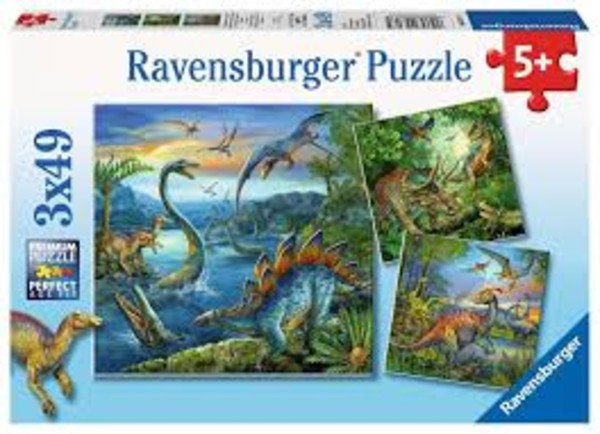 Puzzle Dinozaury 3 x 49 elementów