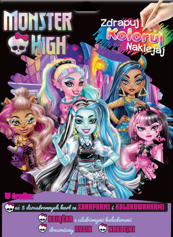 Monster High Zdrapuj, koloruj, naklejaj