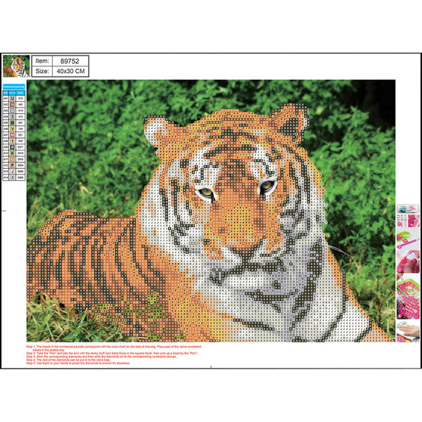 Mozaika diamentowa 5D Tygrys
