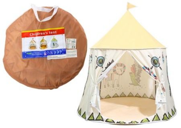 Namiot indiański tipi dla dzieci beżowy 125 cm