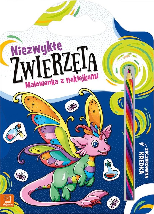 Niezwykłe zwierzęta Malowanka z naklejkami Zaczarowana kredka