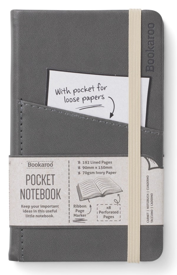 Notatnik a6 bookaroo journal pocket szary