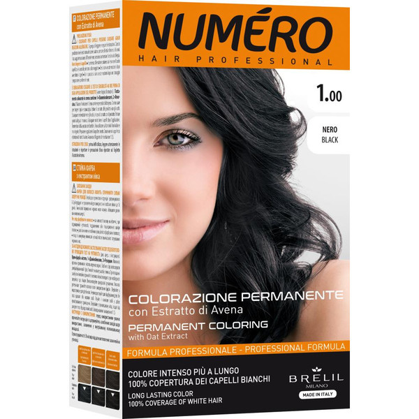 NUMERO_Pernament Coloring With Oat Extract profesjonalna farba do włosów 1 Black Permanent Coloring