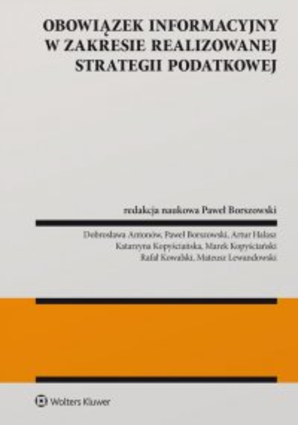 Obowiązek informacyjny w zakresie realizowanej strategii podatkowej - pdf