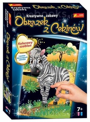 Obrazek z cekinów Zebra