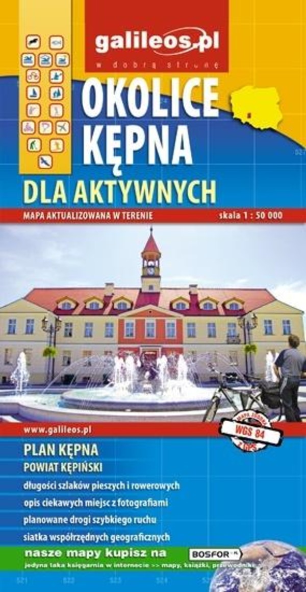 Okolice Kępna dla aktywnych Mapa turystyczna Skala 1:50 000